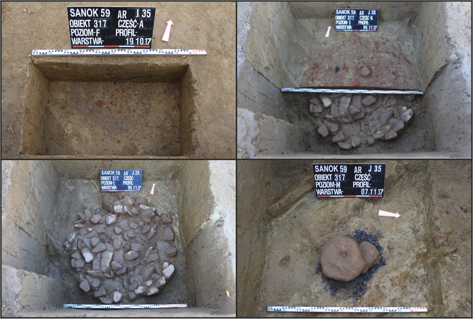 Sanok, stan. 59–60. Wybrane jamy gospodarcze o profilu workowatym: obiekt 317/59 w trakcie eksploracji