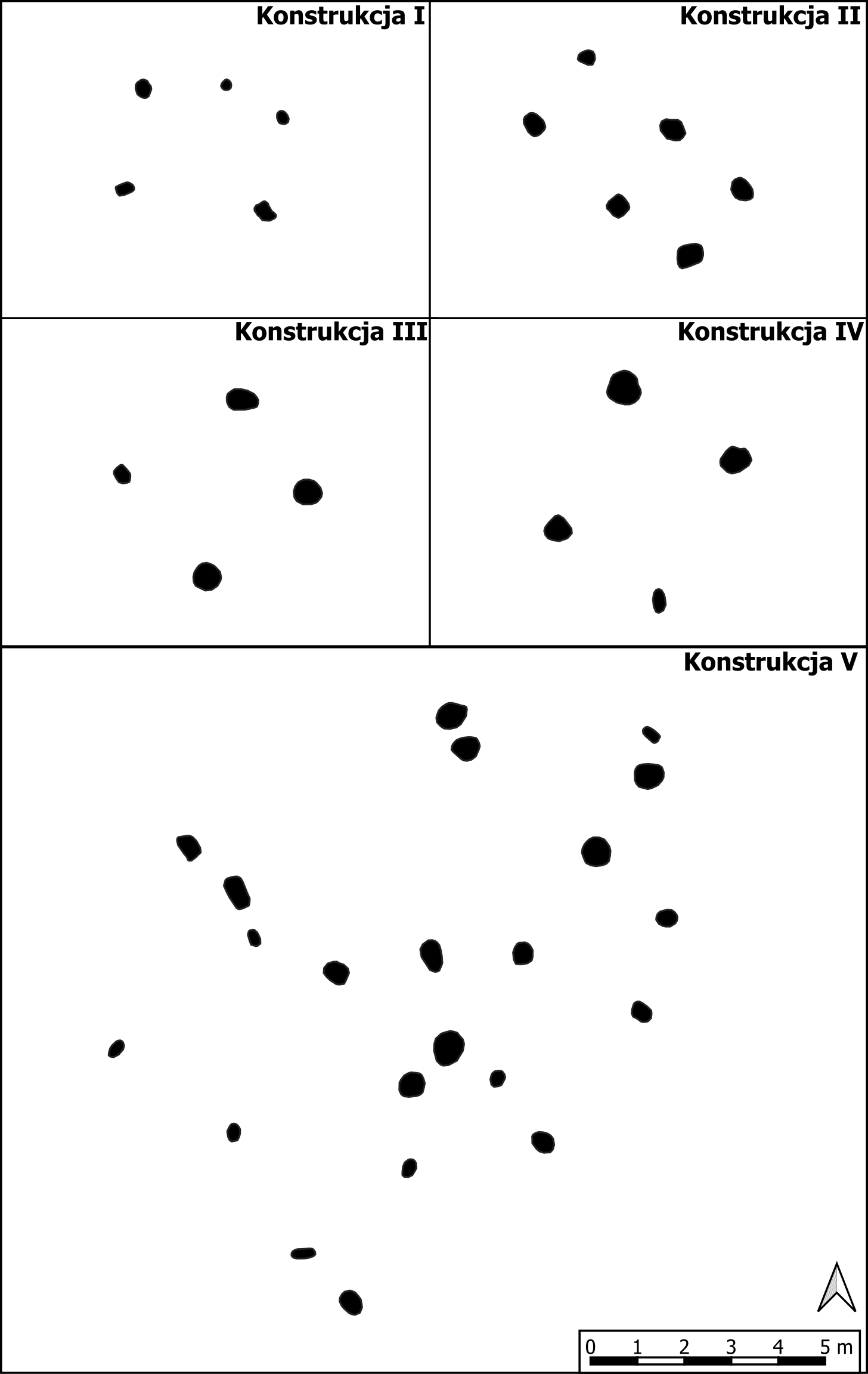 Sanok, stan. 58. Porównanie konstrukcji słupowych zarejestrowanych na stanowisku.