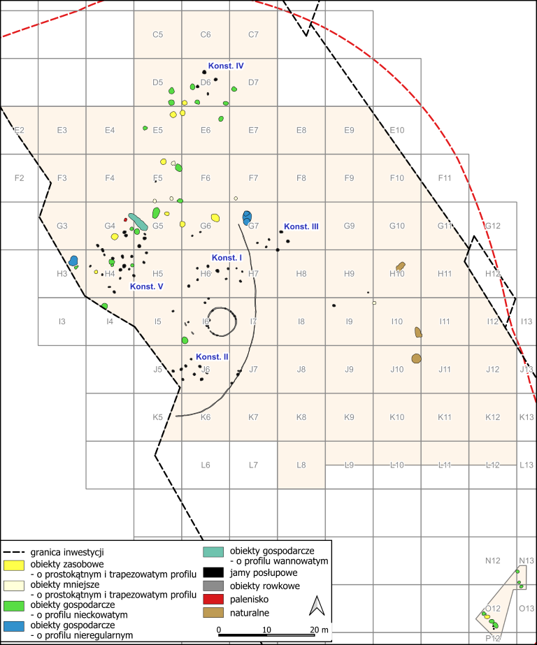 Sanok, stan. 58. Rozplanowanie przestrzenne osady
