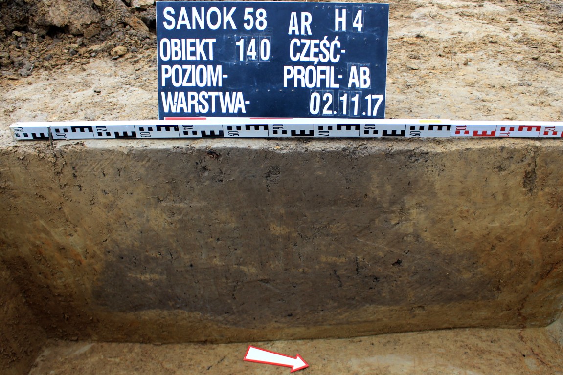 Sanok, stan. 58. Profil jamy zasobowej 140