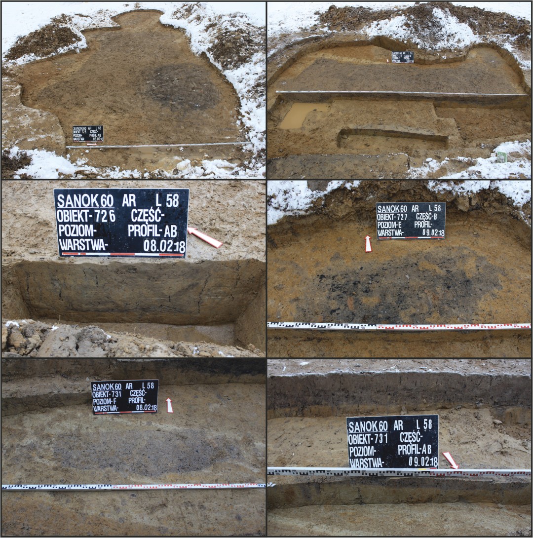 Sanok, stan. 59–60. Obiekty kultury lateńskiej (725/60, 726/60, 727/60, 731/60) w trakcie eksploracji